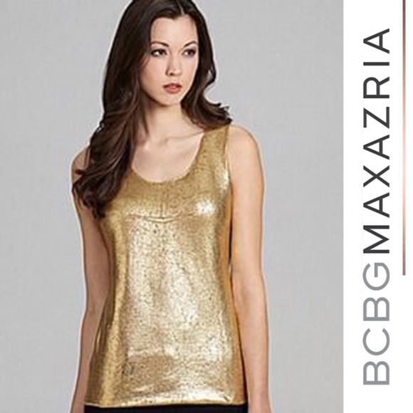 bcbg metallic top